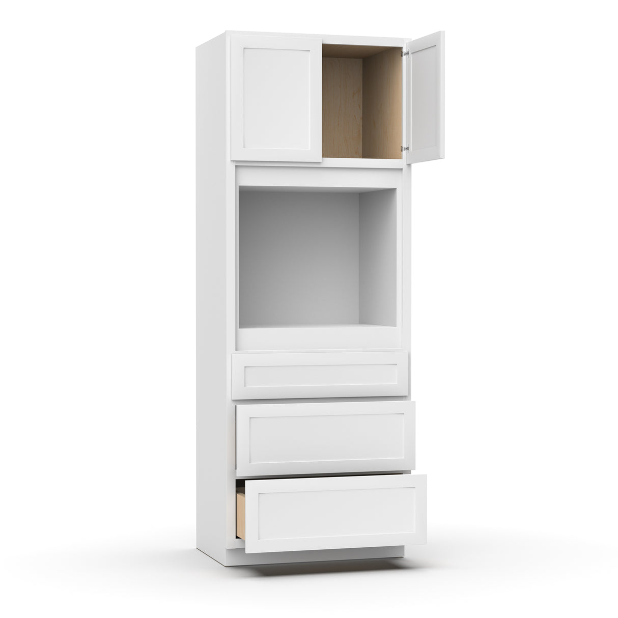 Liberty Shaker White - Single Oven Cabinets - 33"W x 90"H x 24"D - LSW-OCS339024-3