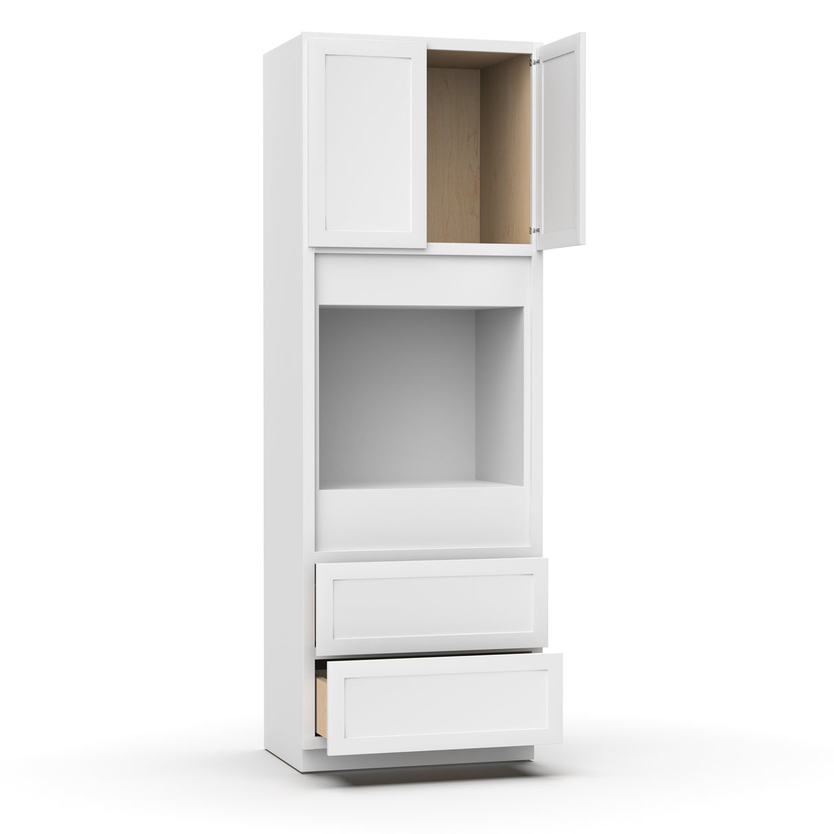 Liberty Shaker White - Single Oven Cabinets - 33"W x 96"H x 24"D - LSW-OCS339624-2