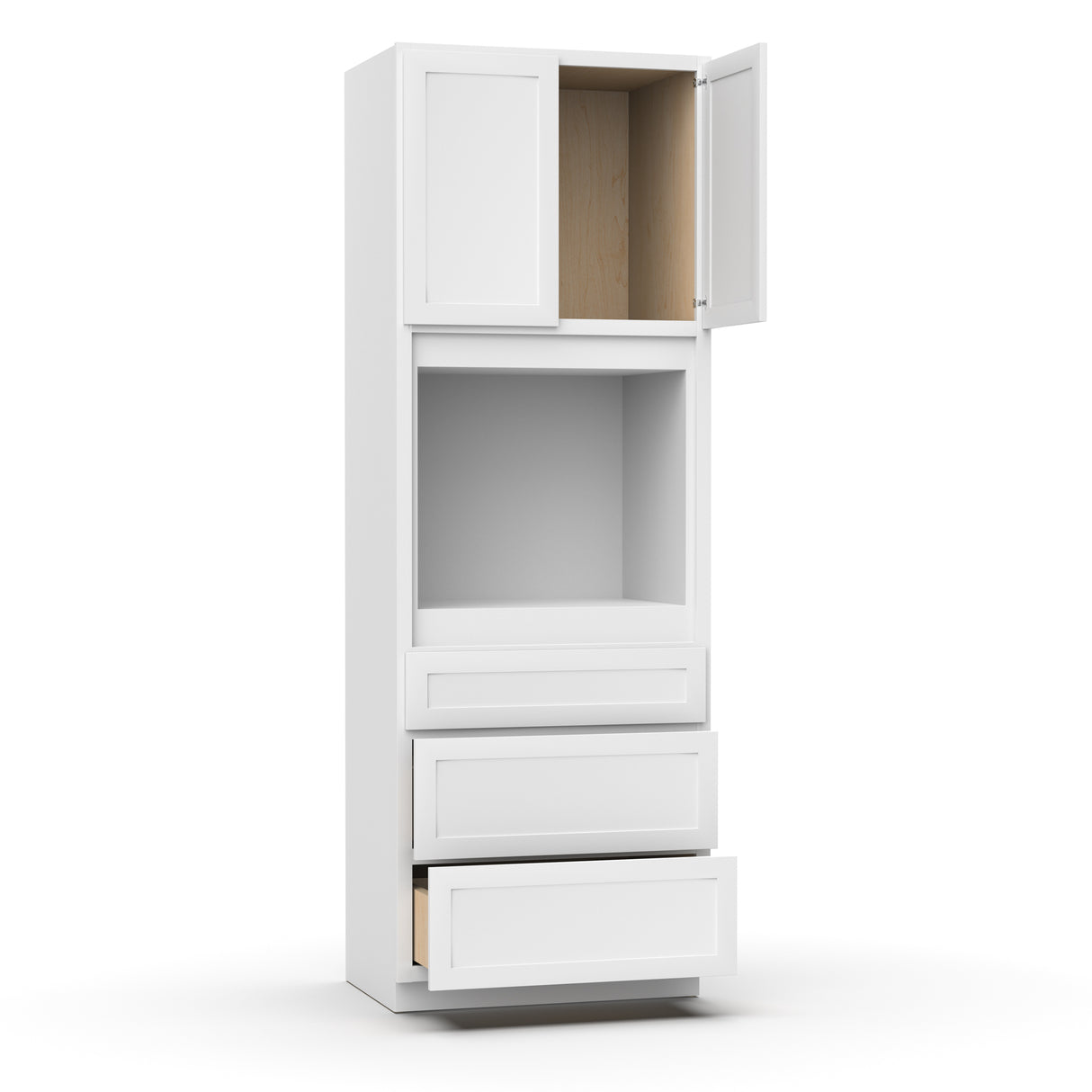 Liberty Shaker White - Single Oven Cabinets - 33"W x 96"H x 24"D - LSW-OCS339624-3
