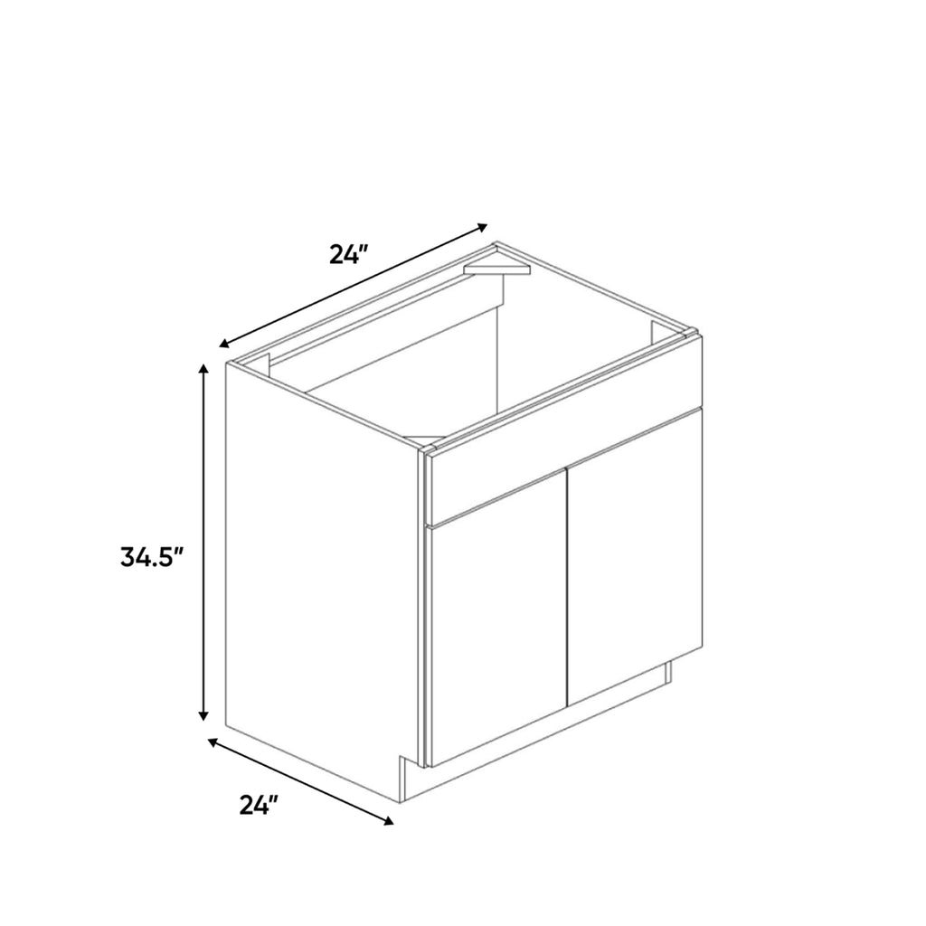 Avalon Ashen - 24 Inch Sink Base Cabinet - 24
