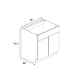 Arlington Oatmeal - 33 Inch Sink Base Cabinet - 33" Width x 34.5" Height x 24" Depth