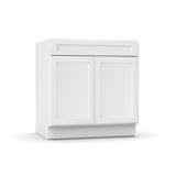 White Shaker - Sink Base Cabinets - 33 in W x 34.5 in H x 24 in D