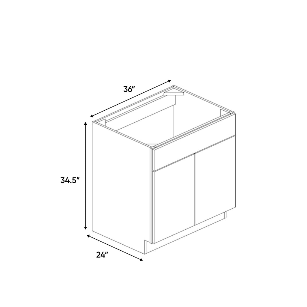 Liberty Shaker Rift - 36 Inch Sink Base Cabinet - 36