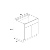 Liberty Shaker Espresso - 36 Inch Sink Base Cabinet - 36" Width x 34.5" Height x 24" Depth