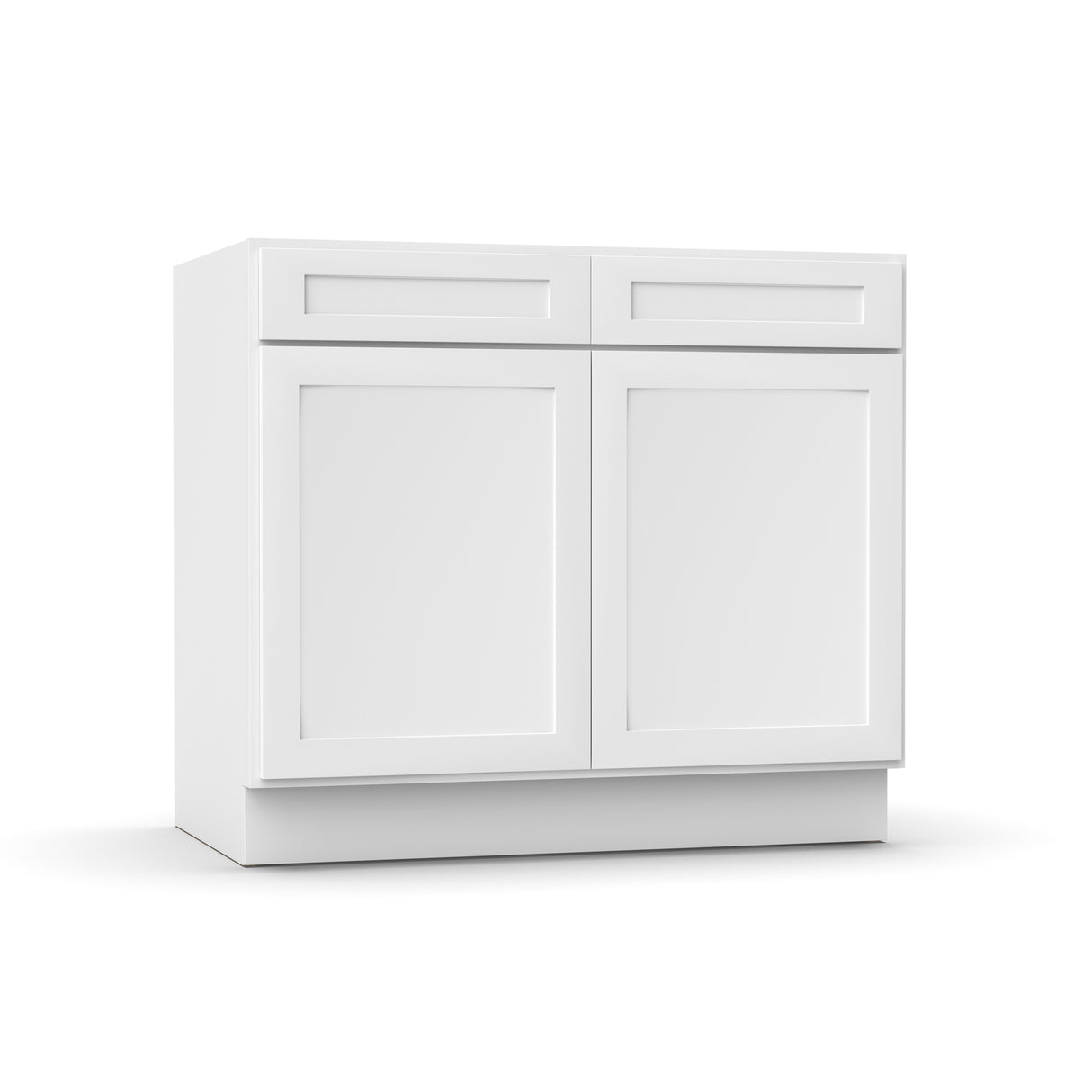 White Shaker - Sink Base Cabinets - 39 in W x 34.5 in H x 24 in D