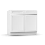 White Shaker - Sink Base Cabinets - 39 in W x 34.5 in H x 24 in D