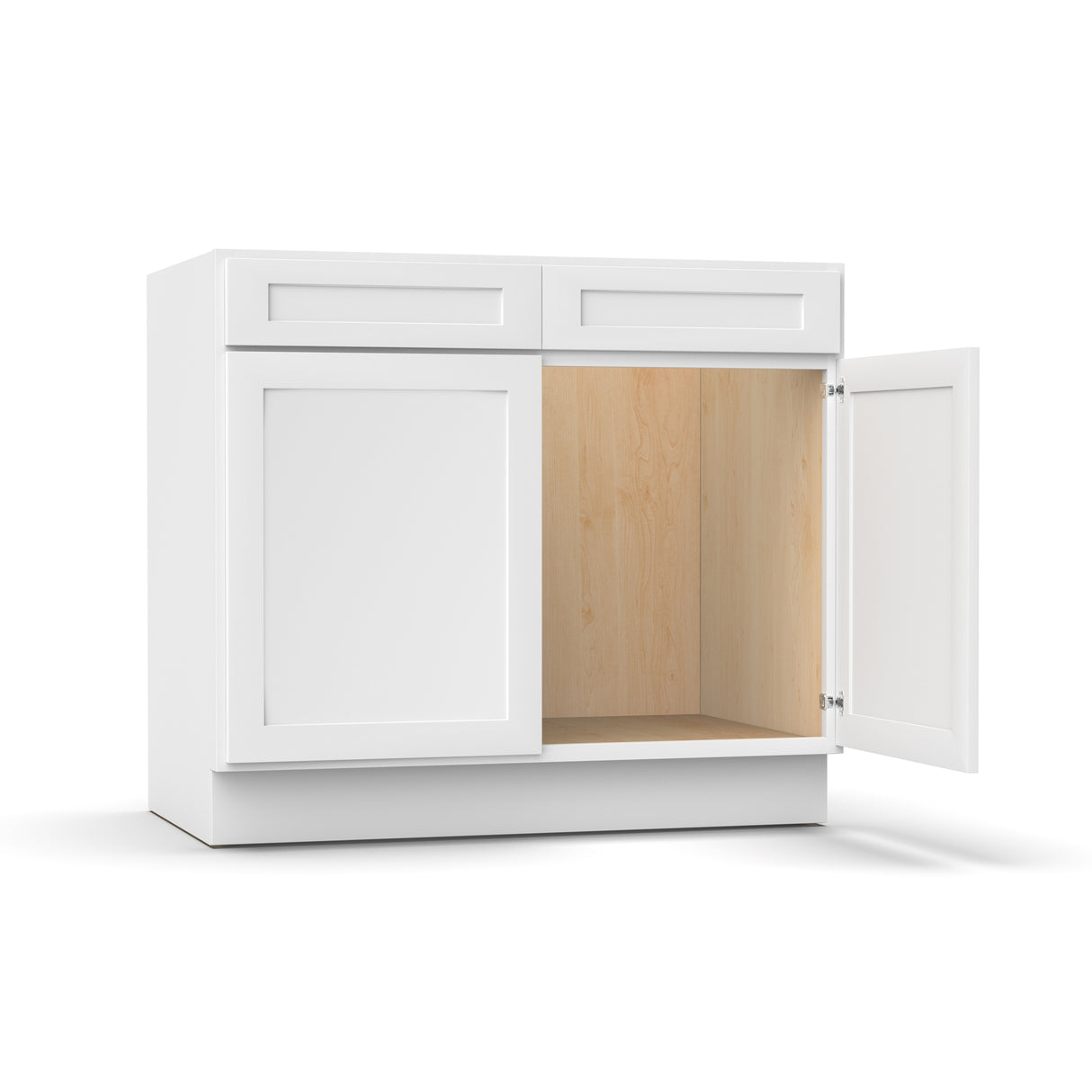 White Shaker - Sink Base Cabinets - 39 in W x 34.5 in H x 24 in D