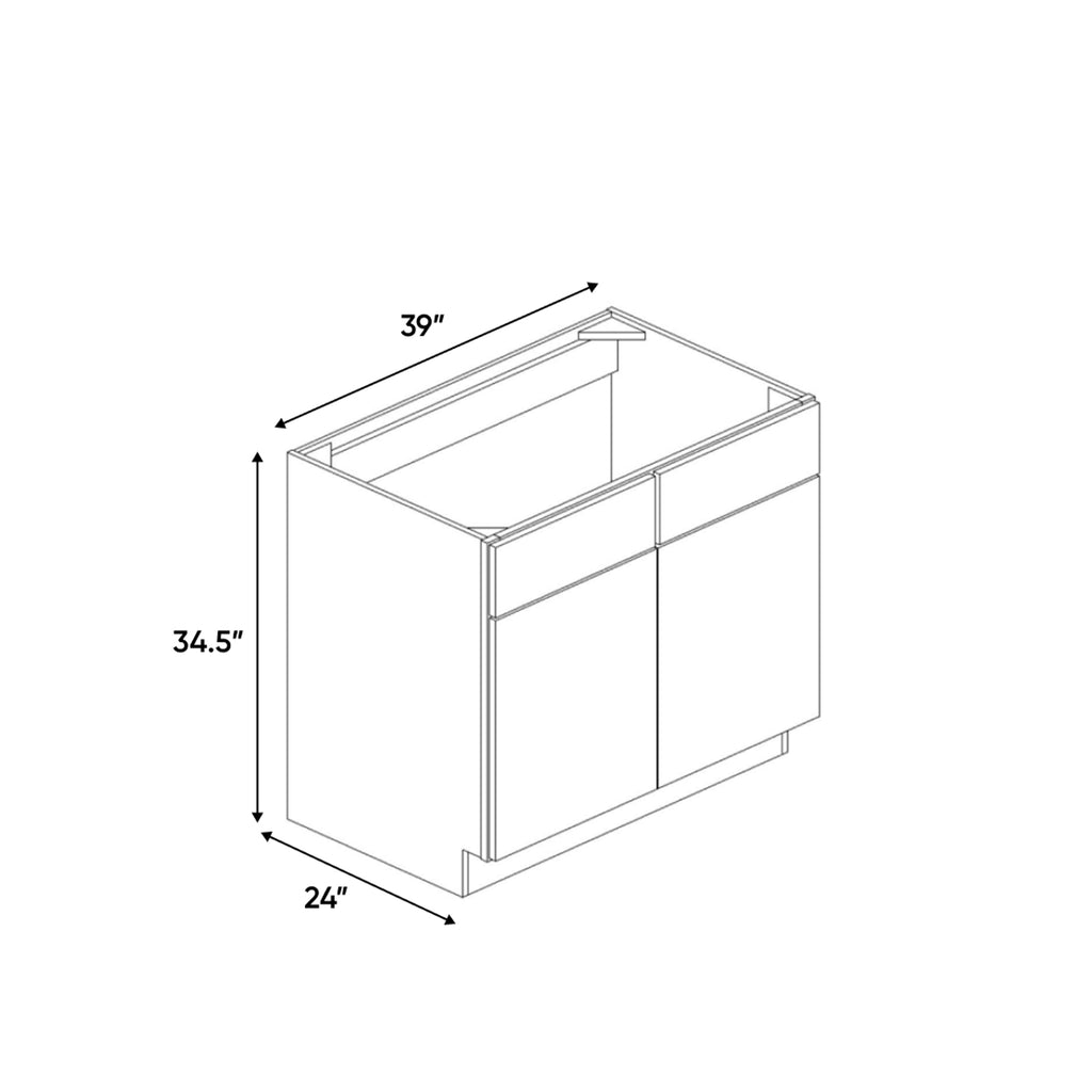 Avalon Ashen - 39 Inch Sink Base Cabinet - 39