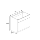 Arlington Oatmeal - 39 Inch Sink Base Cabinet - 39" Width x 34.5" Height x 24" Depth