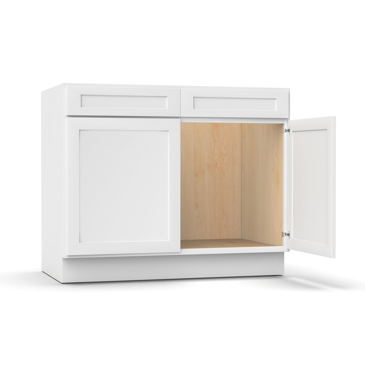 White Shaker - Sink Base Cabinets - 42 in W x 34.5 in H x 24 in D