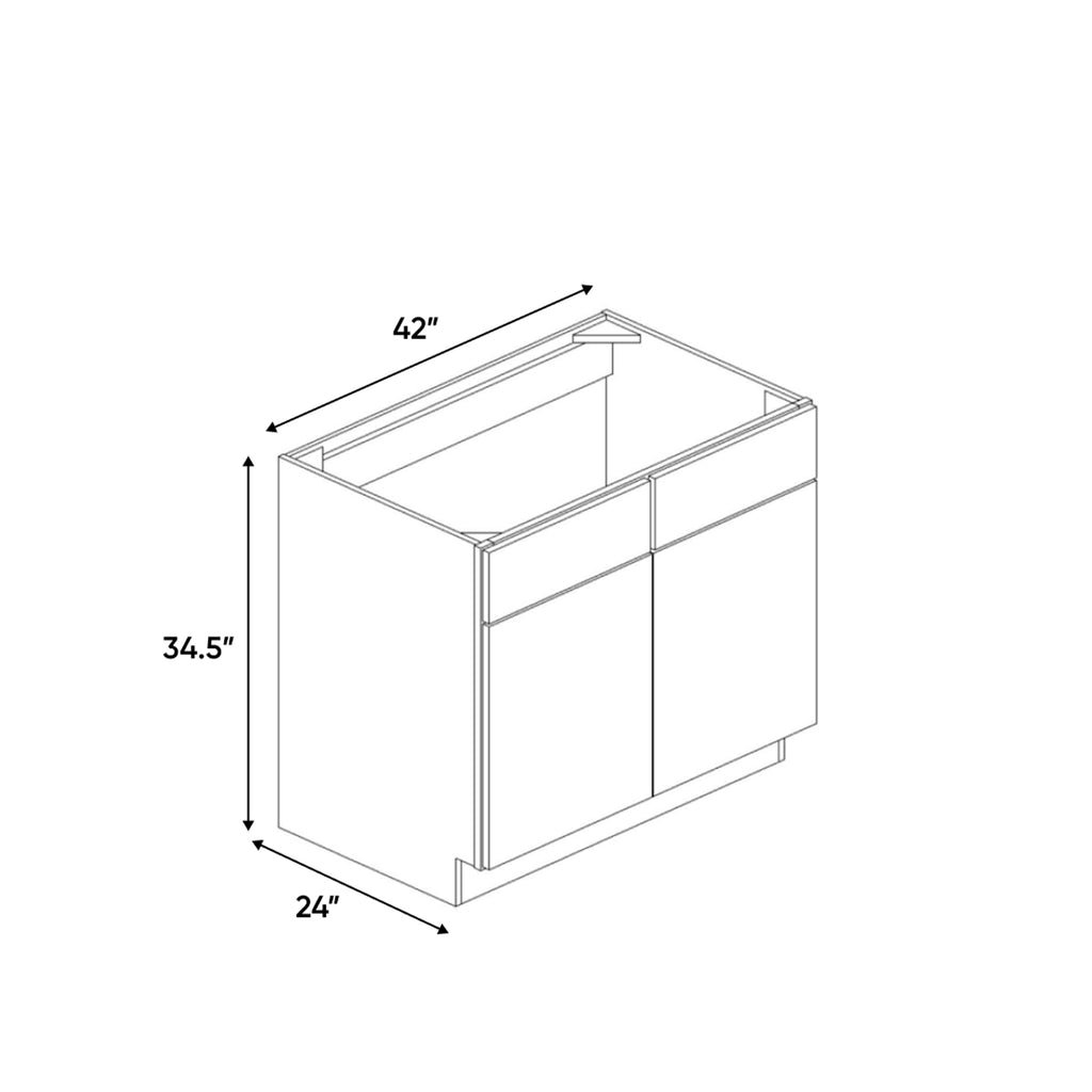 Avalon Ashen - 42 Inch Sink Base Cabinet - 42