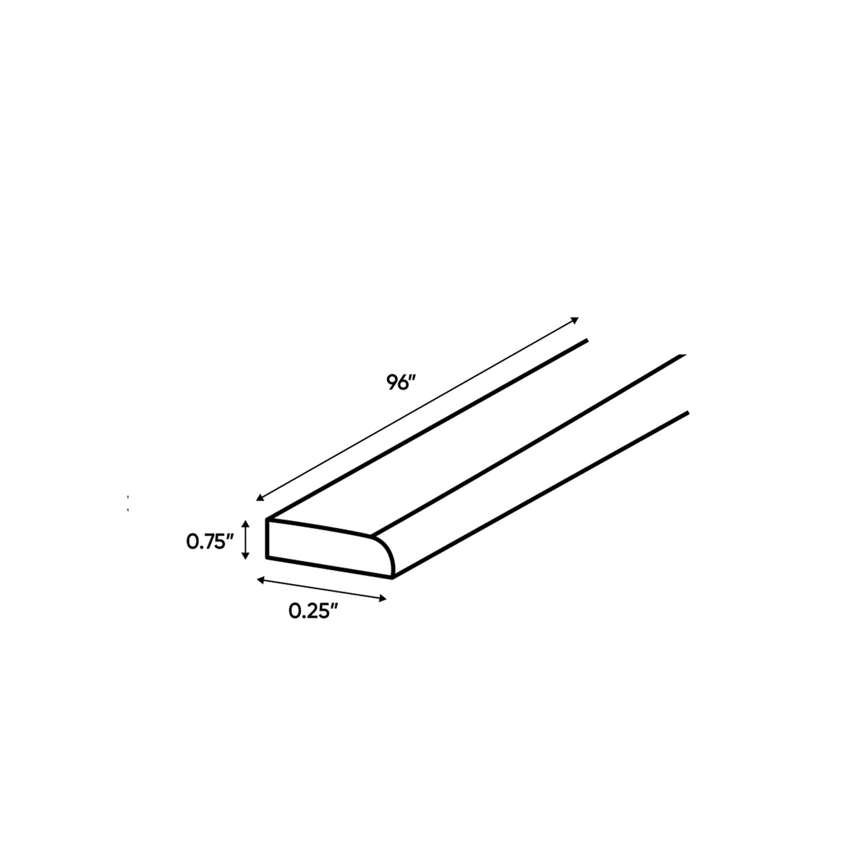 Belmont Grey - Scribe Molding - 0.25 Inch Trims Accessories - .25" Width x .75" Height x 96" Depth