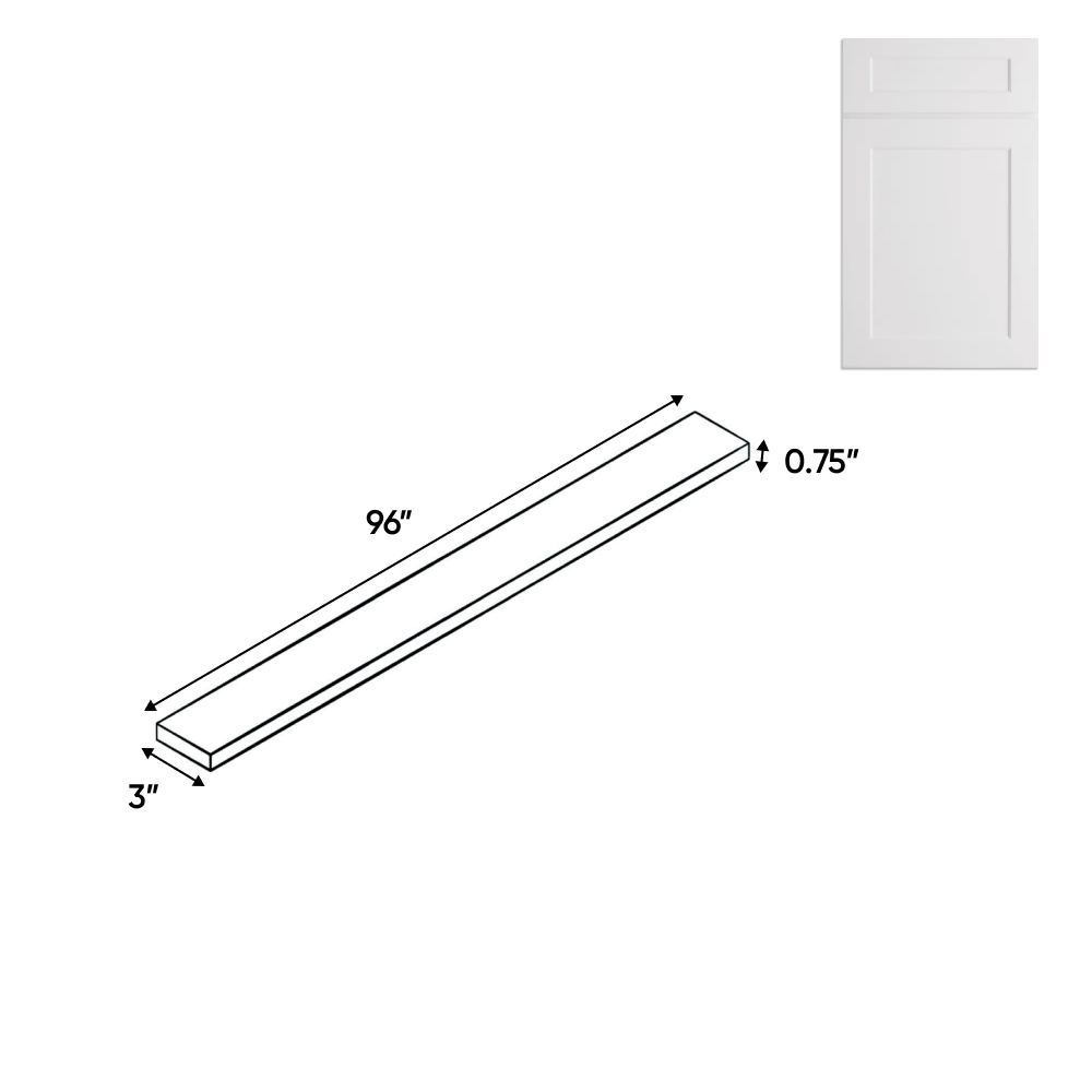 RTA - Shaker White - Tall Filler - 3"W x 96"H x 0.75"D