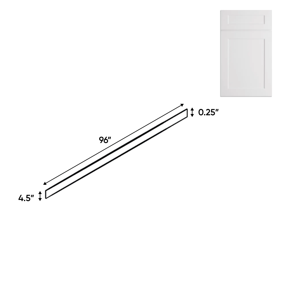 RTA - White Shaker - Toe Kick - 4.5"W x 96"H x 0.25"D