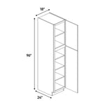 Newport Millstone - 18 Inch Single Door Pantry Tall Cabinet - 18" Width x 96" Height x 24" Depth