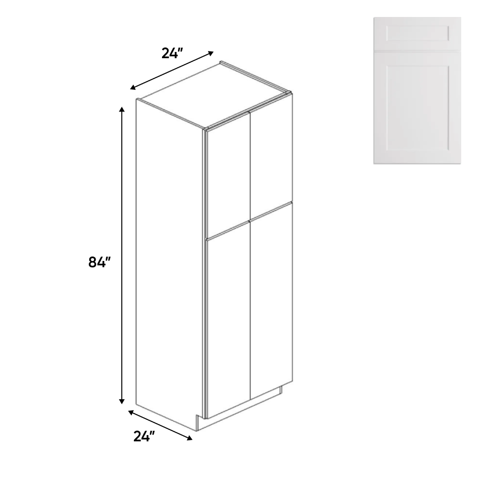 White - Tall - Pantry Cabinets - 84 in H x 24 in W x 24 in D - Pre Assembled