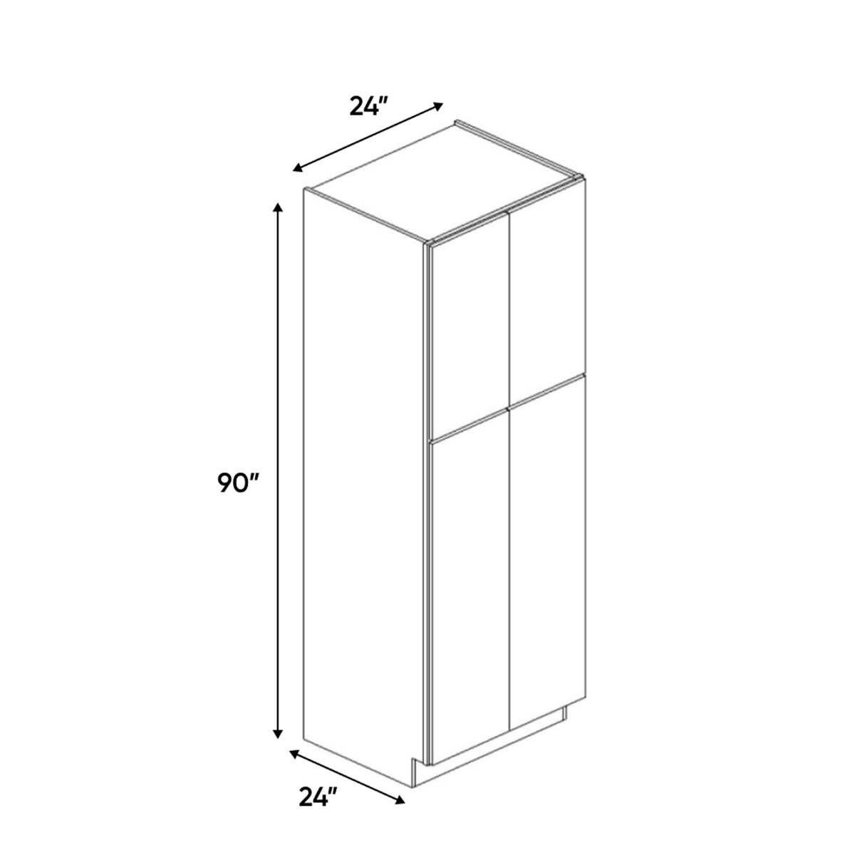 Liberty Shaker Espresso - 24 Inch Double Door Pantry Tall Cabinet - 24" Width x 90" Height x 24" Depth