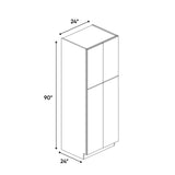 Avalon Ashen - 24 Inch Double Door Pantry Tall Cabinet - 24" Width x 90" Height x 24" Depth