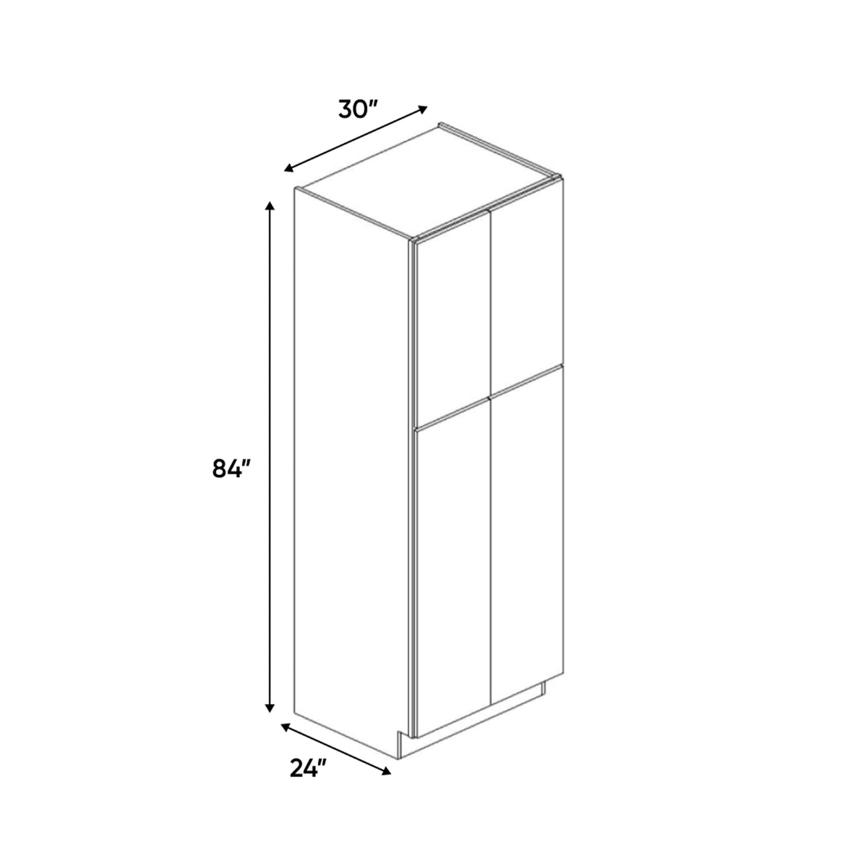 Atlas Blanco - 30 Inch Double Door Pantry Tall Cabinet - 30" Width x 84" Height x 24" Depth
