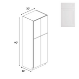 RTA White - Tall - Pantry Cabinets - 90 in H x 30 in W x 24 in D