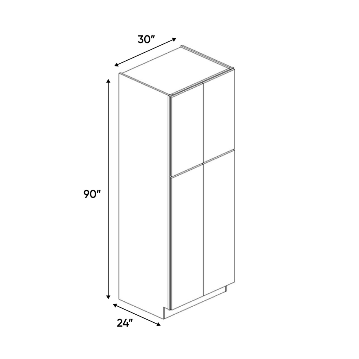 Portland Chestnut - 30 Inch Double Door Pantry Tall Cabinet - 30" Width x 90" Height x 24" Depth