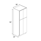 Portland Chestnut - 30 Inch Double Door Pantry Tall Cabinet - 30" Width x 90" Height x 24" Depth