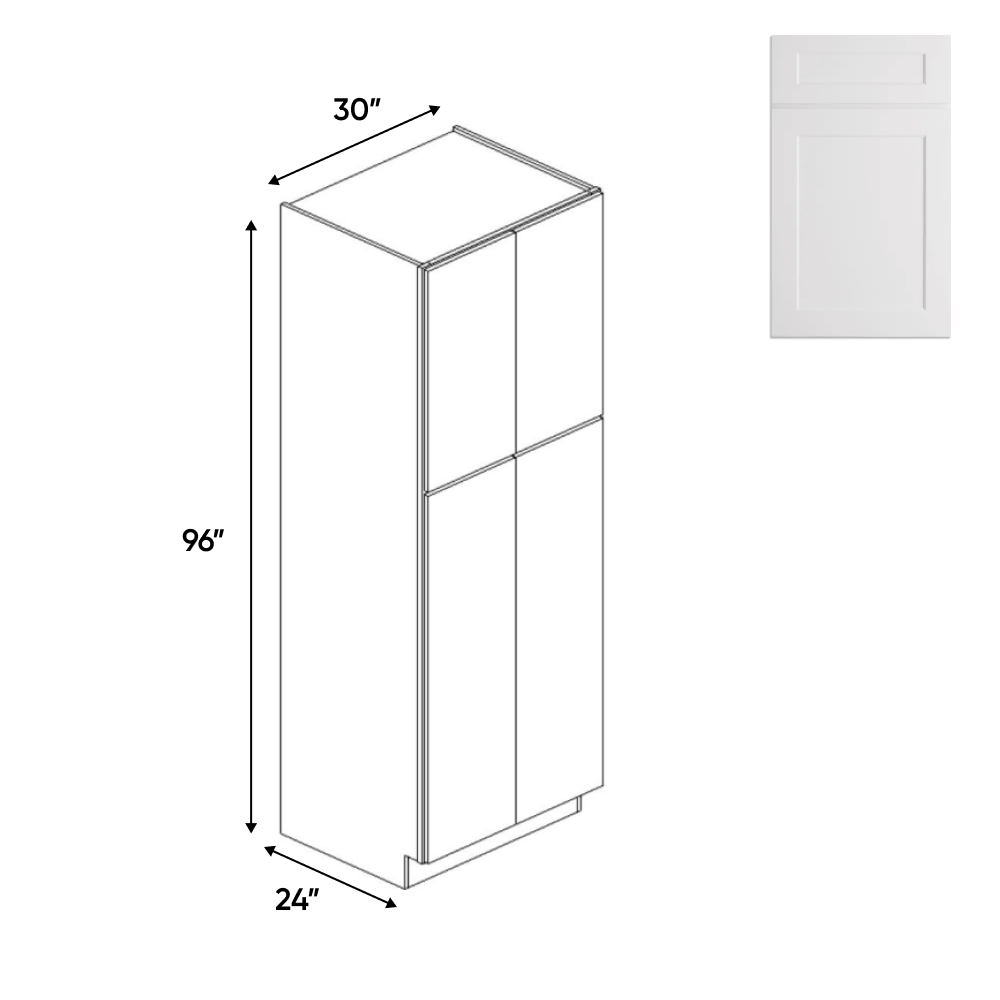 RTA White - Tall - Pantry Cabinets - 96"H x 30"W x 24"D