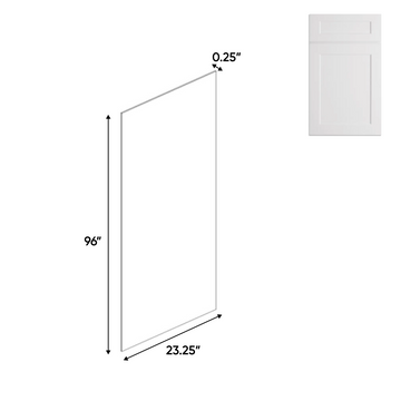 Shaker White - Cabinet Side Finished Skins - 96 in H x 24 in W - Pre Assembled