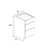 Atlas Blanco - 18 Inch Vanity Drawer Base Cabinet - 18" Width x 34.5" Height x 21" Depth