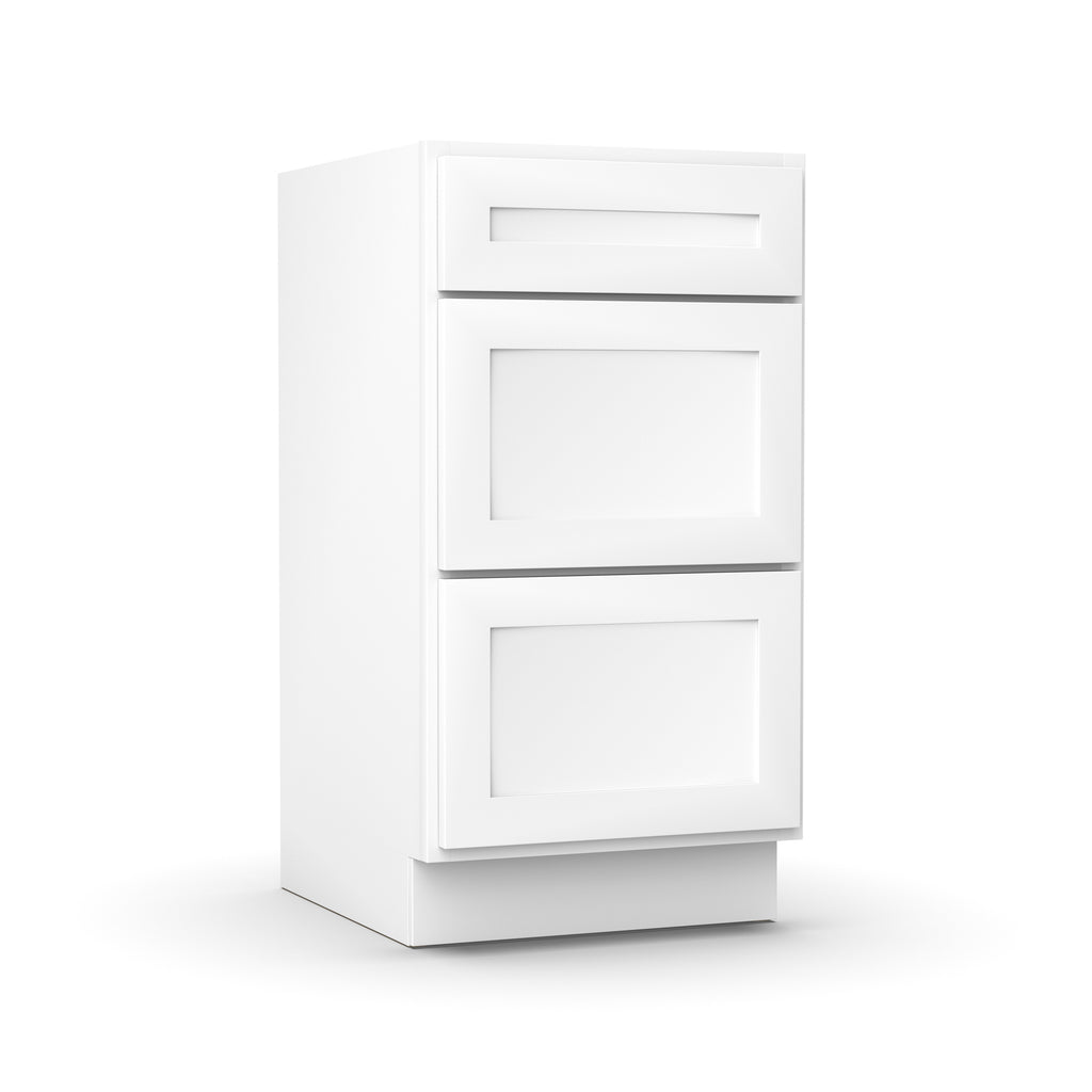 Liberty Shaker White Vanity Drawer Base Cabinet - 18