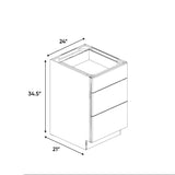 Arlington Oatmeal - 24 Inch Vanity Drawer Base Cabinet - 24" Width x 34.5" Height x 21" Depth