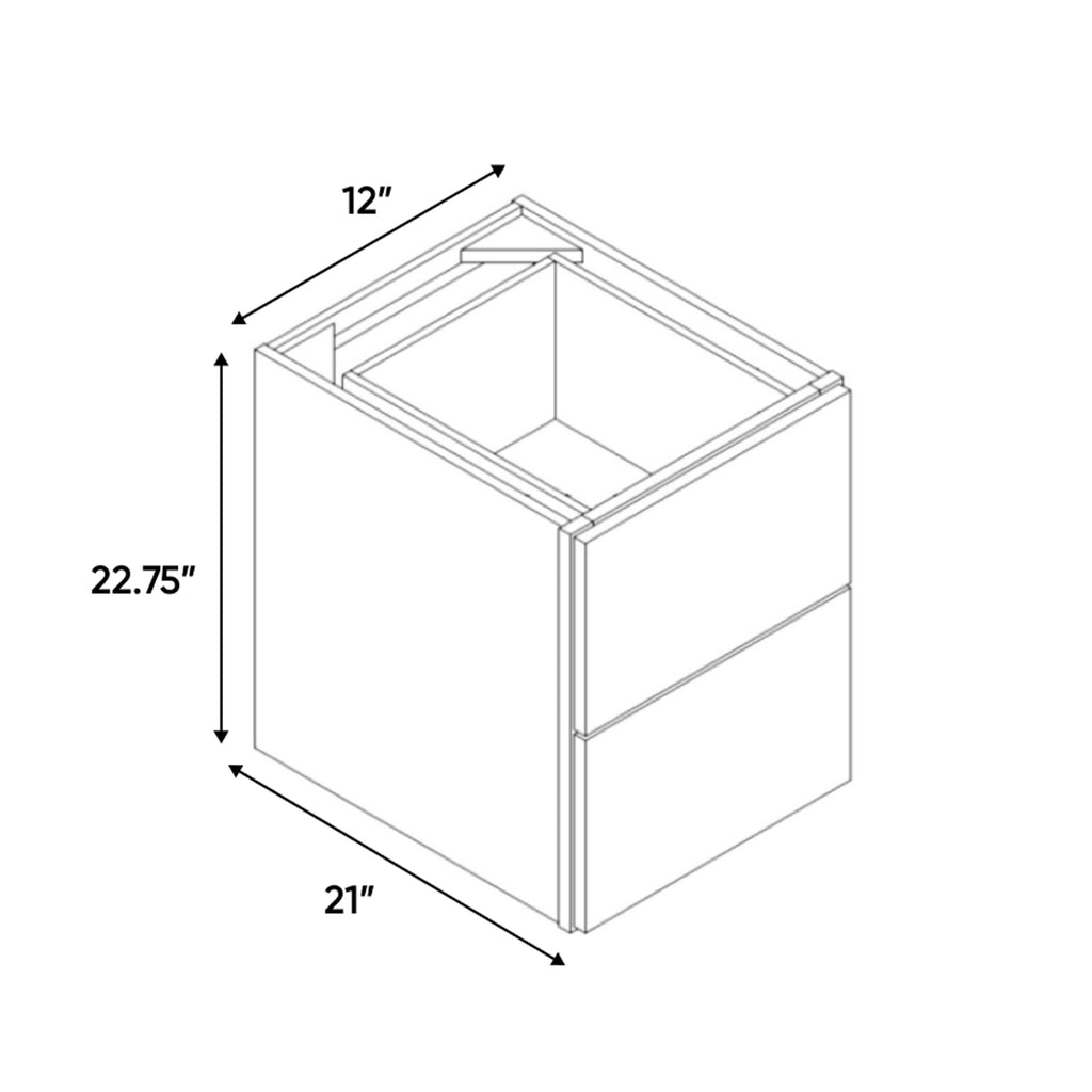 Windsor Ashen - 12 Inch Vanity Drawer Base Cabinet - 12