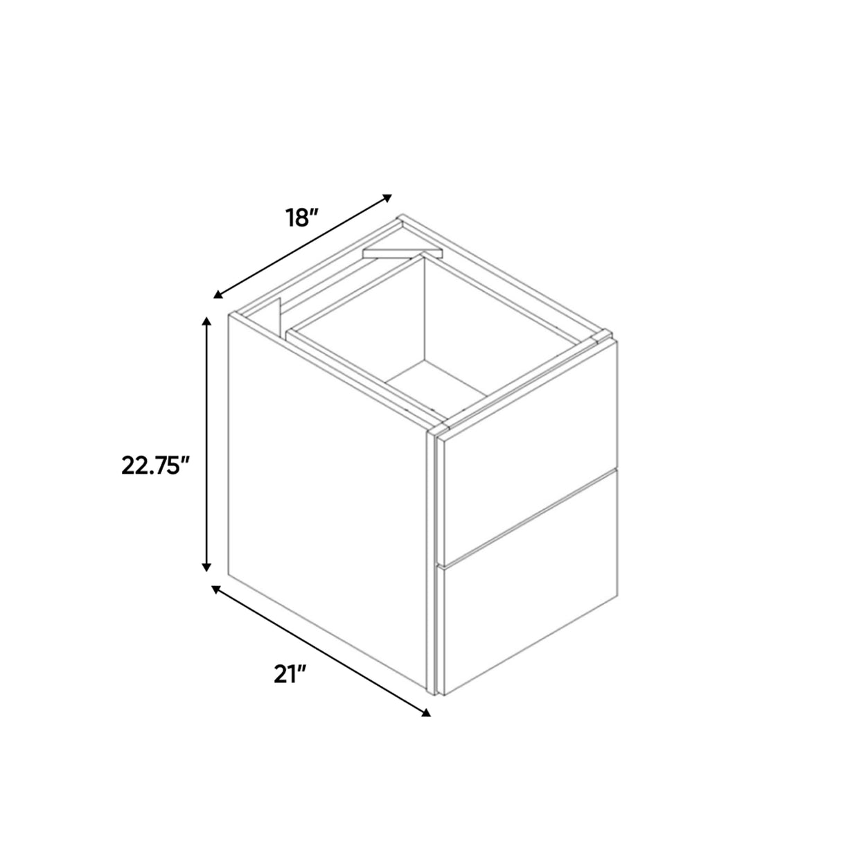 Slim Shaker Oatmeal - 18 Inch Vanity Drawer Base Cabinet - 18" Width x 22.75" Height x 21" Depth