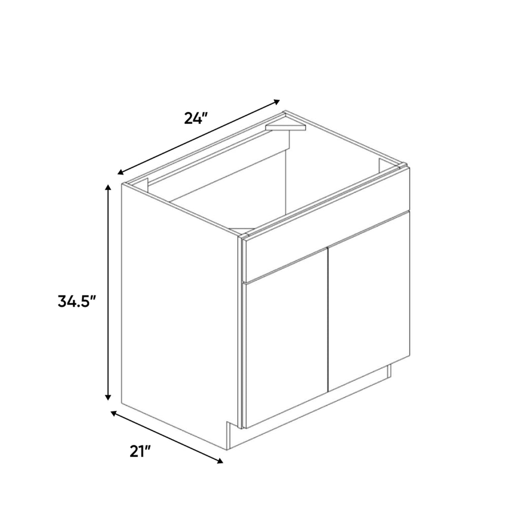 Windsor Ashen - 24 Inch Vanity Sink Base Cabinet - 24