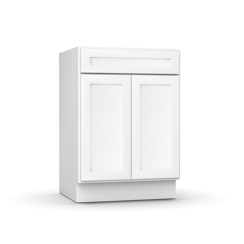 Liberty Shaker White Vanity Drawer Base Cabinet - 24