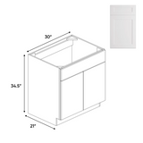 Liberty Shaker White - Vanity Sink Base Cabinets - 30"W x 34.5"H x 21"D