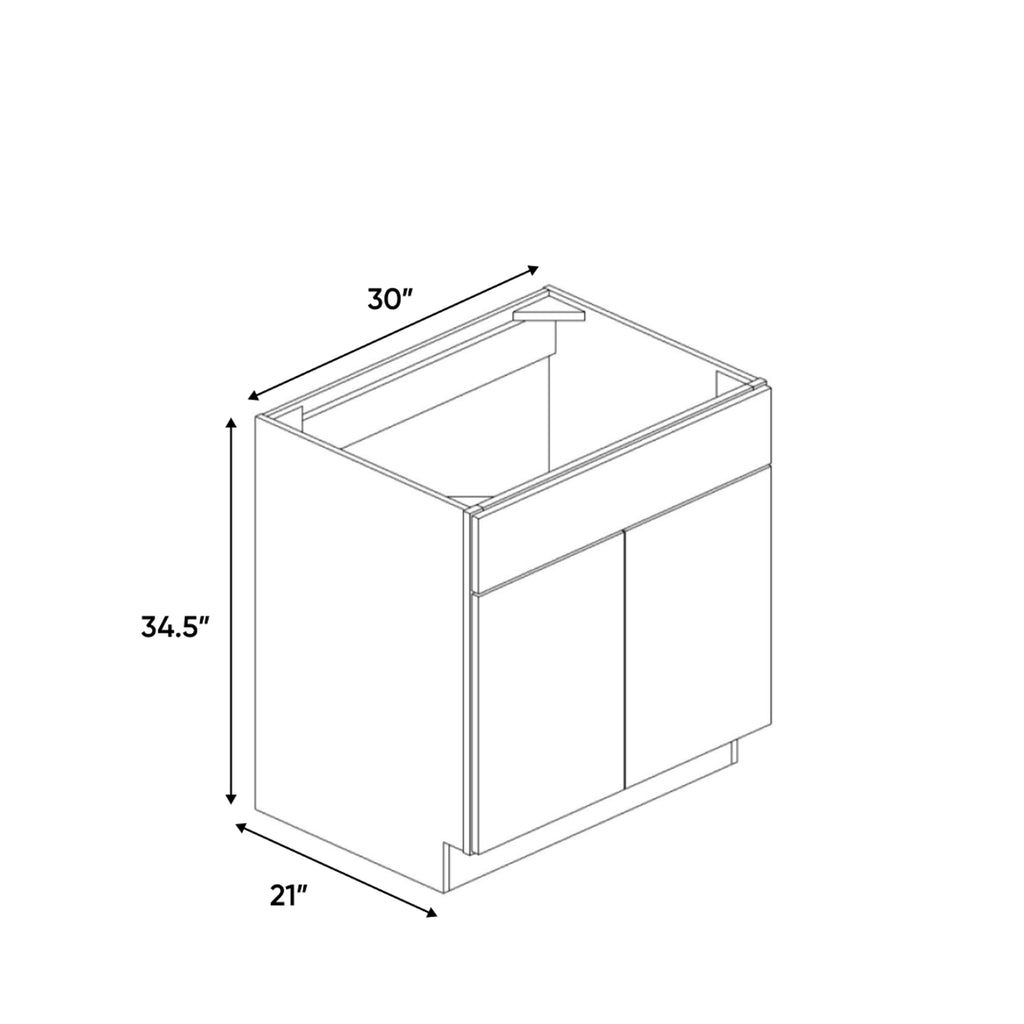 Avalon Ashen - 30 Inch Vanity Sink Base Cabinet - 30