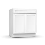 Liberty Shaker White - Vanity Sink Base Cabinets - 30"W x 34.5"H x 21"D