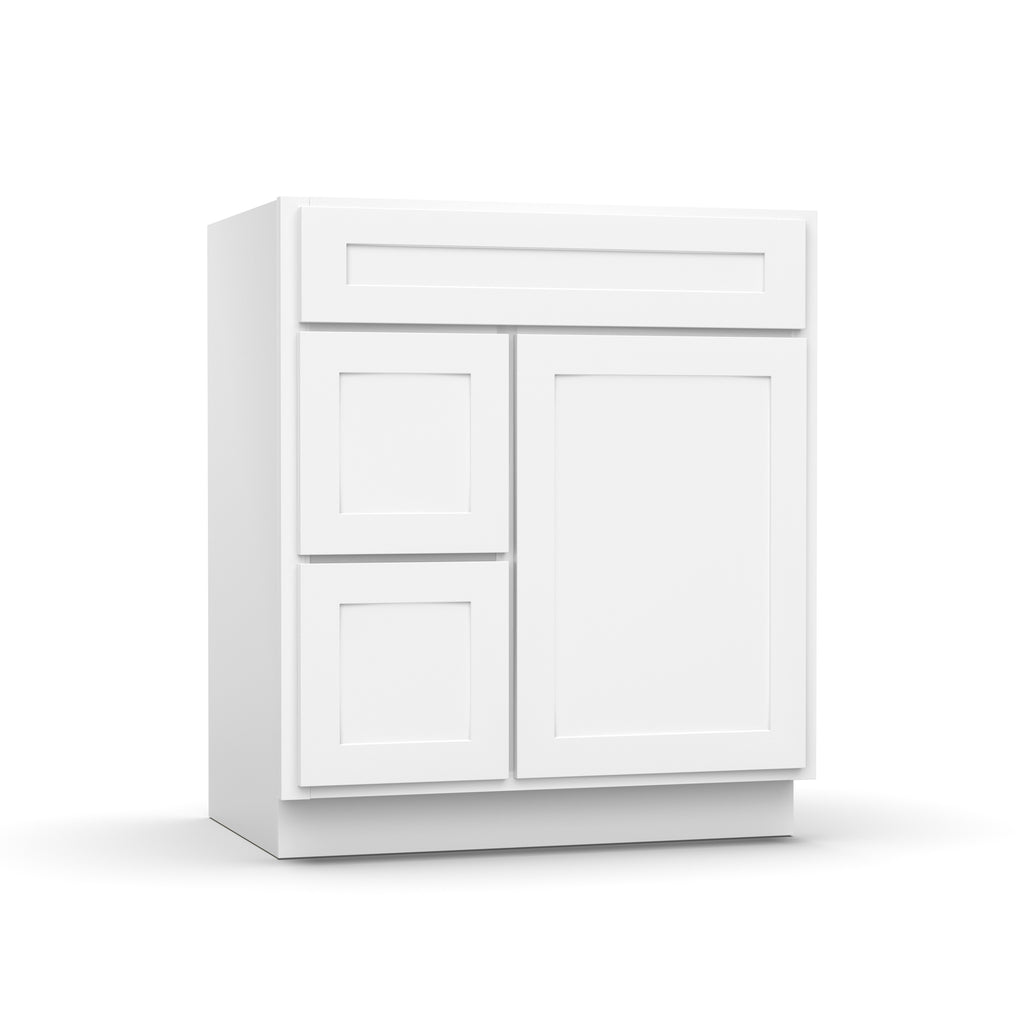 Liberty Shaker White Vanity Sink Drawer Base Cabinet - 30