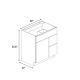 Newport Millstone - 30 Inch Vanity Sink Drawer Base Cabinet - 30" Width x 34.5" Height x 21" Depth