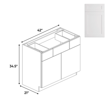 Shaker White - Vanity Console Cabinets - LSW-VSD42