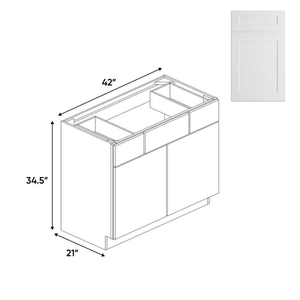 Liberty Shaker White - Vanity Consoles - 42"W x 34.5"H x 21"D - Pre Assembled