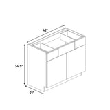 Avalon Ashen - 42 Inch Vanity Consoles Cabinet - 42" Width x 34.5" Height x 21" Depth