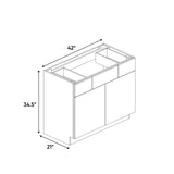 Portland Chestnut - 42 Inch Vanity Consoles Cabinet - 42" Width x 34.5" Height x 21" Depth