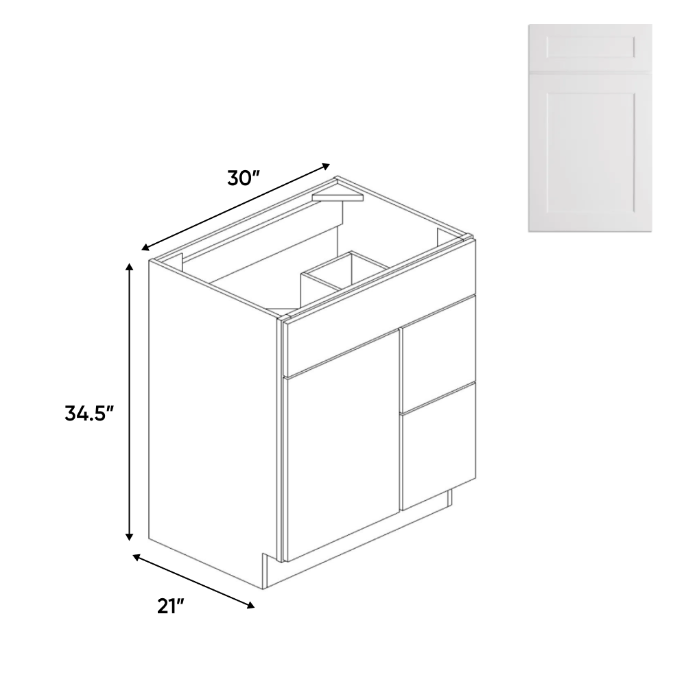 Liberty Shaker White - Vanity Sink Drawer Base Cabinets