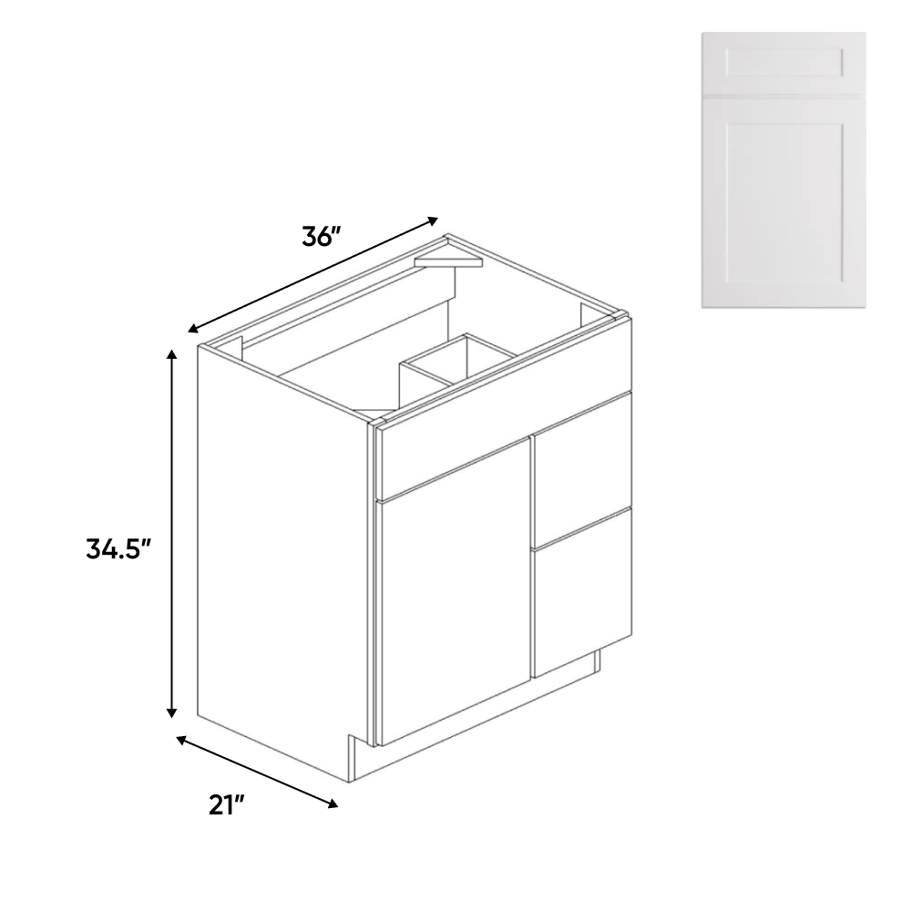 Liberty Shaker White - Vanity Sink Drawer Base Cabinets