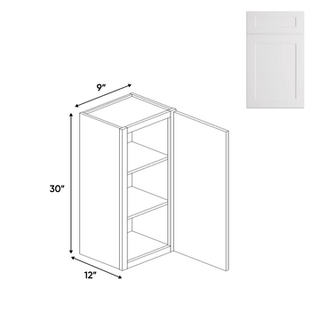 RTA - Liberty Shaker White - Wall Cabinets - Upper - 30 in H x 9 in W x 24 in D