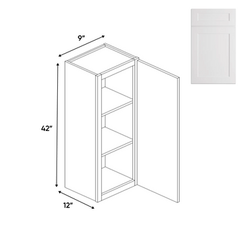 Liberty Shaker White - Wall Cabinets - Upper - 42 in H x 9 in W x 24 in D - Pre Assembled