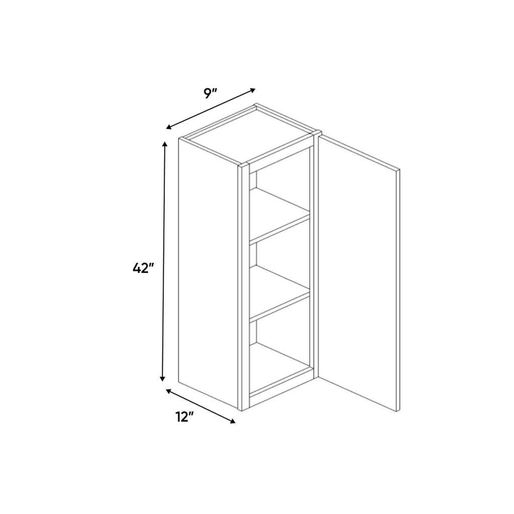 Windsor Ashen - 9 Inch Height Single Door Wall Cabinet - 09
