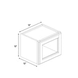 Essence Cemento - 12 Inch Single Glass Door Wall Cabinet - 12" Width x 12" Height x 12" Depth